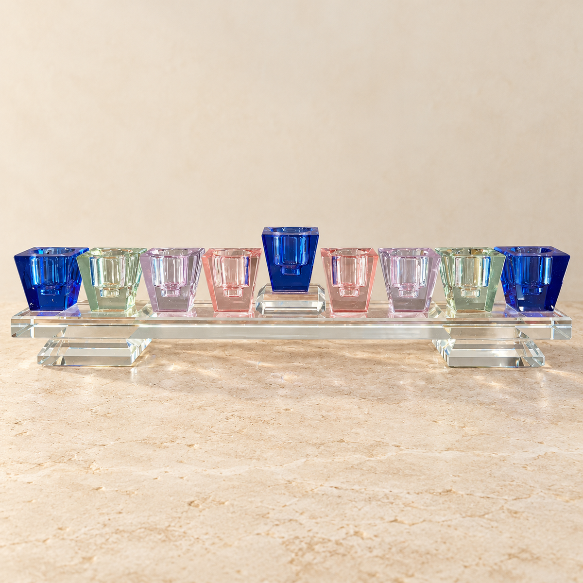 Colorful Crystal Hanukkah Menorah