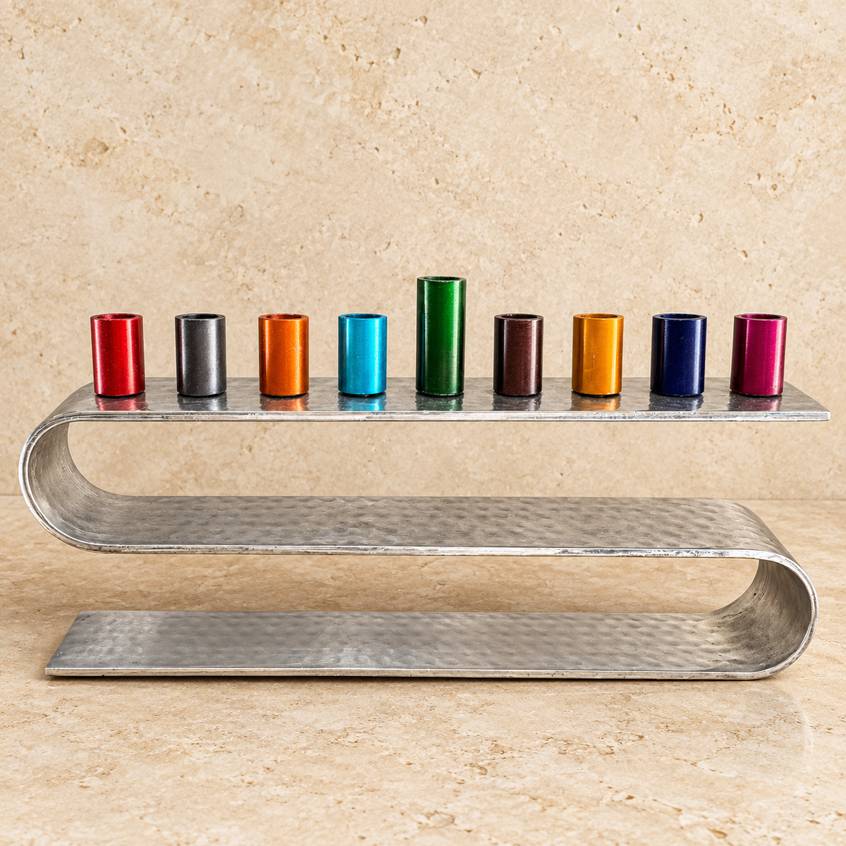 Multicolor Ribbon Hanukkah Menorah