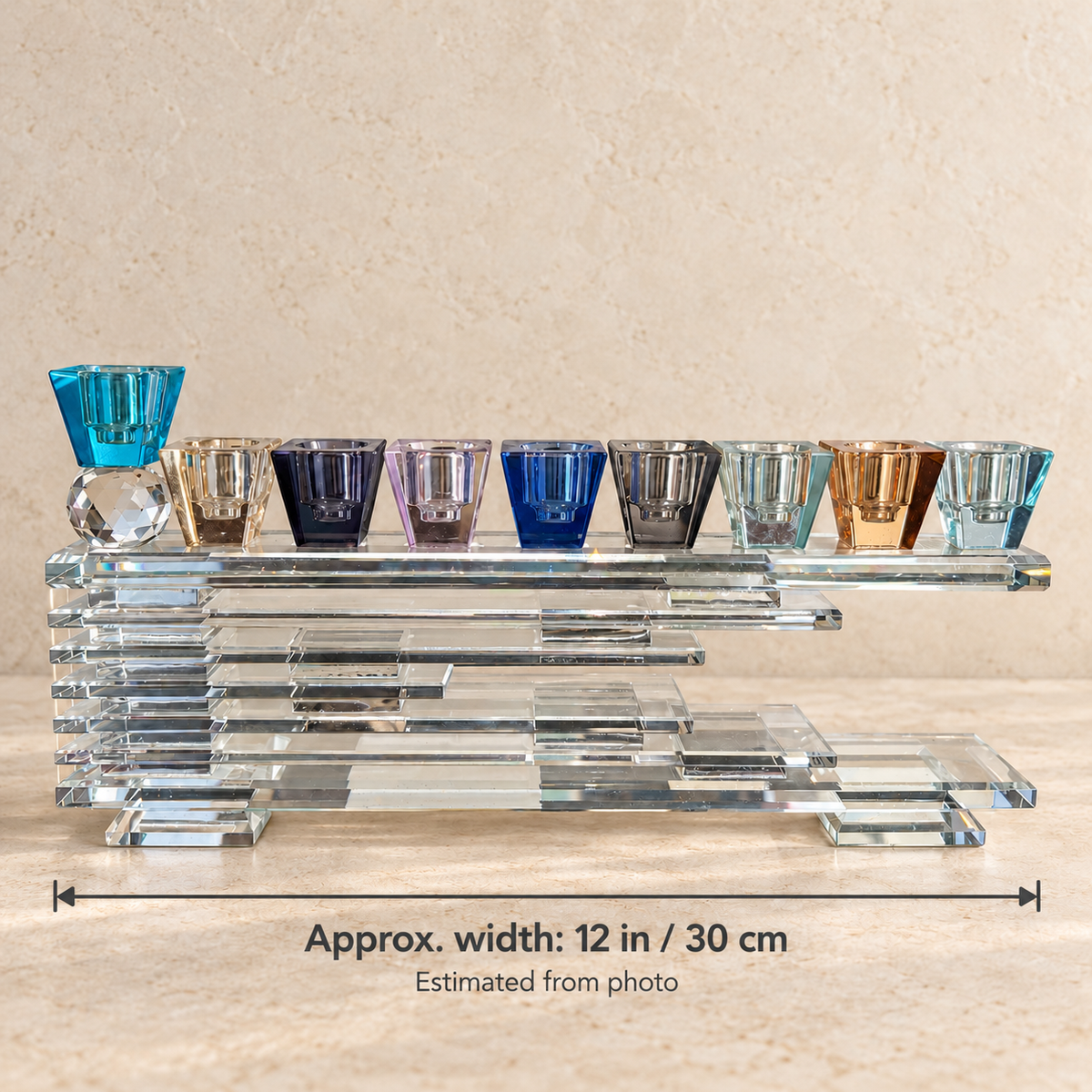 Multicolor Glass Hanukkah Menorah