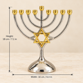 Star of David Hanukkah Menorah — Silver & Gold Tone