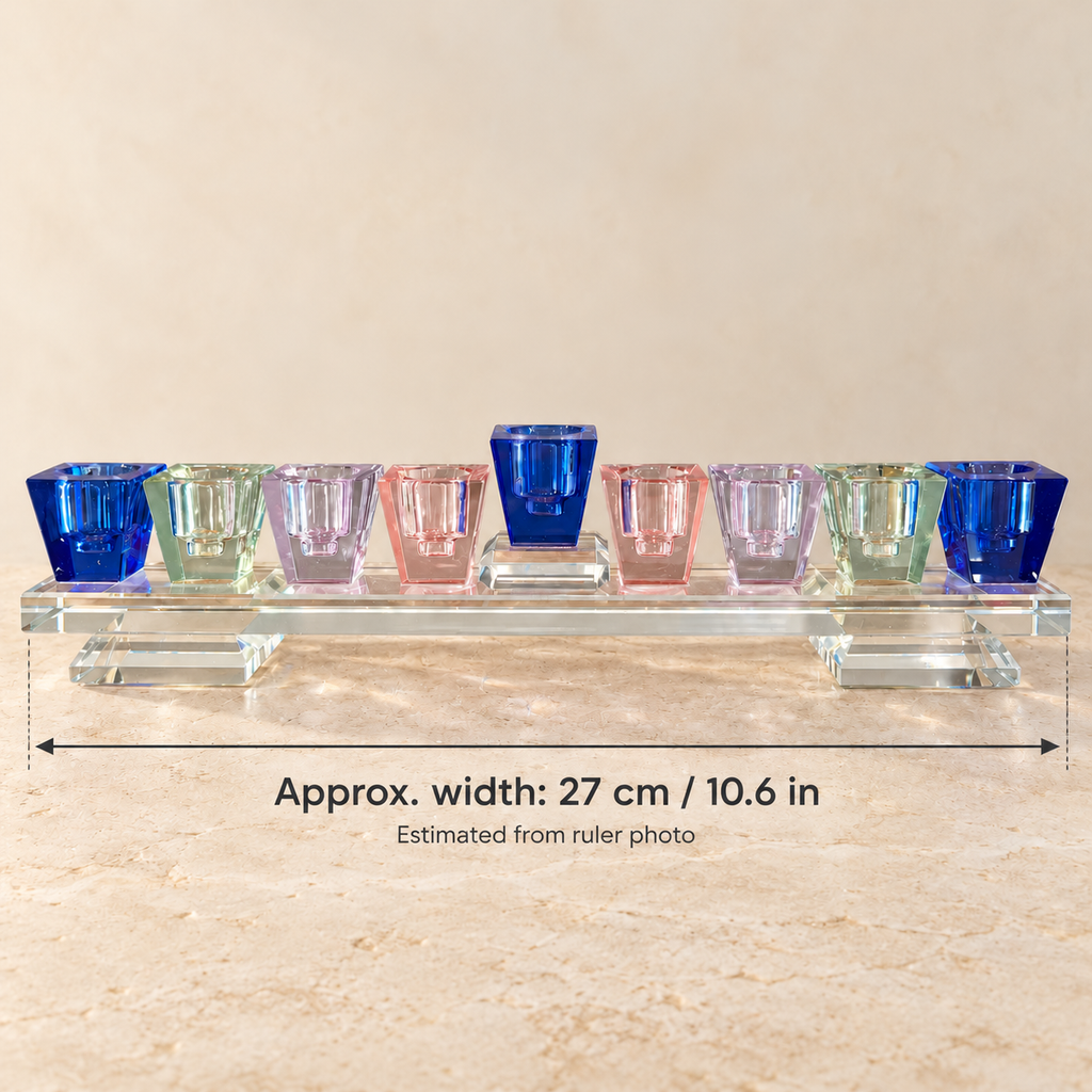 Colorful Crystal Hanukkah Menorah