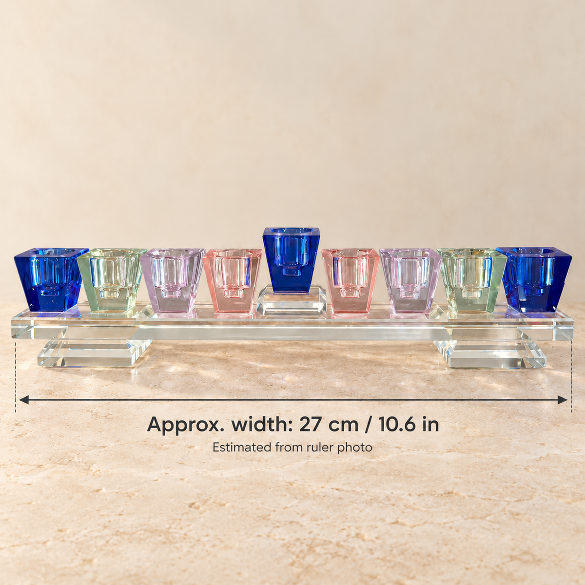 Colorful Crystal Hanukkah Menorah