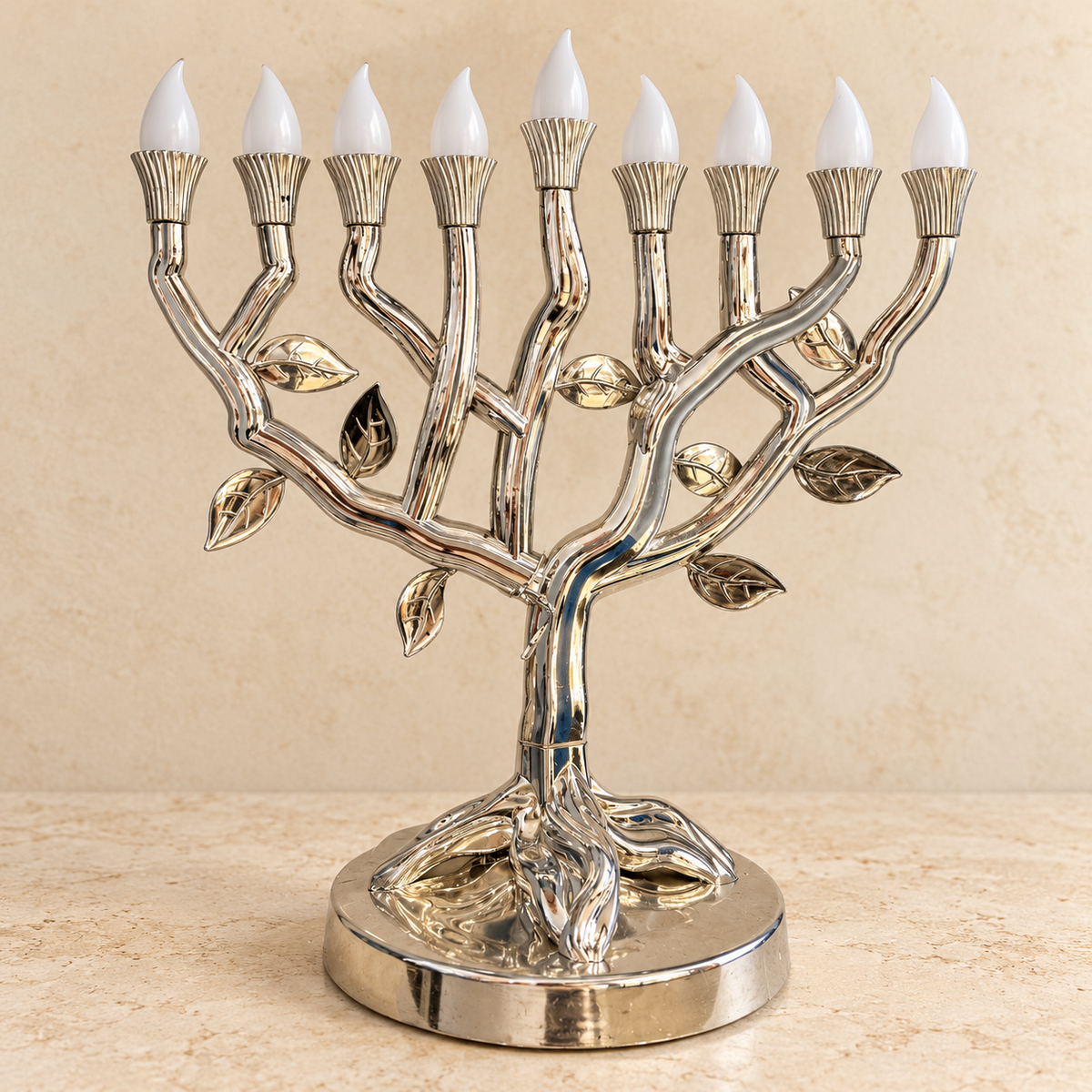 Tree of Life LED Hanukkah Menorah with Remote Control