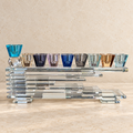 Multicolor Glass Hanukkah Menorah