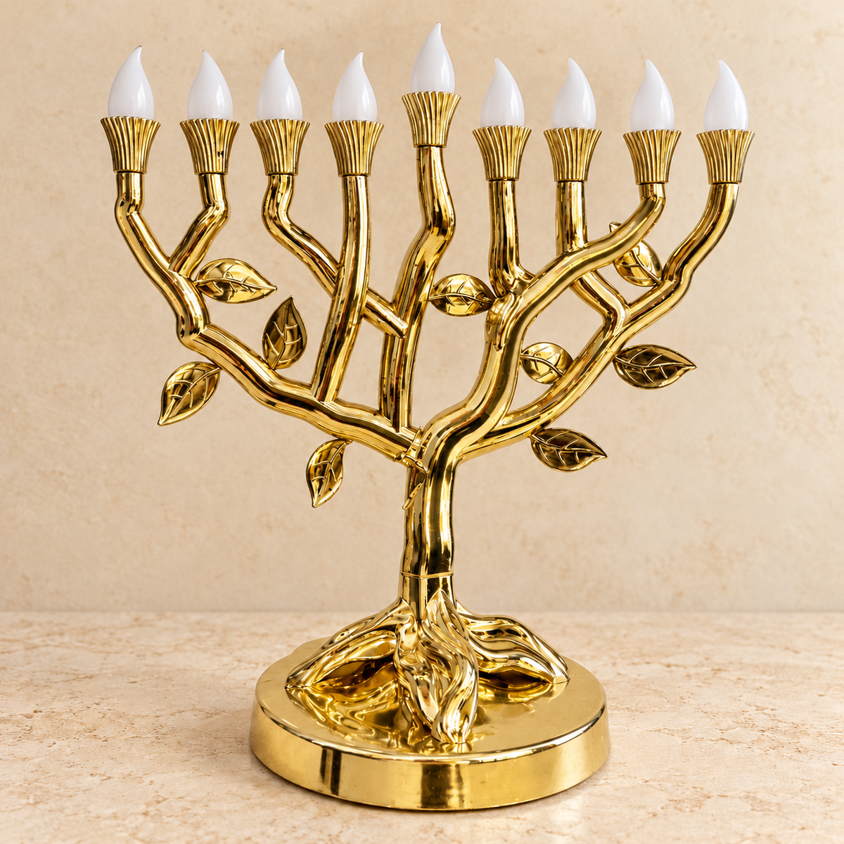 Tree of Life LED Hanukkah Menorah with Remote Control